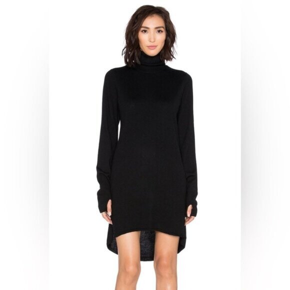 One Teaspoon Women's Merino Knit Sweater Dress Turtleneck Black Size XXS - Picture 1 of 13